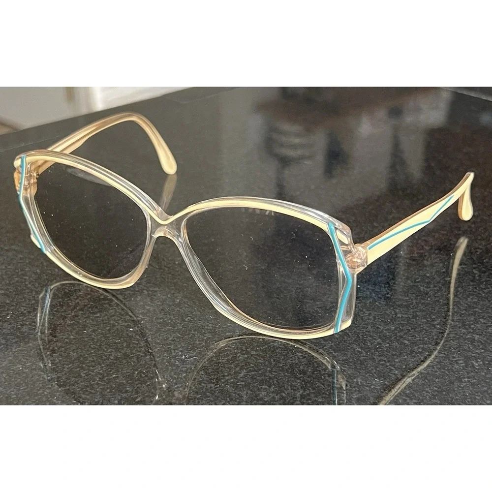 Metzler Vintage Sunglasses 1970's Germany‎ Oversized Turquoise Accents